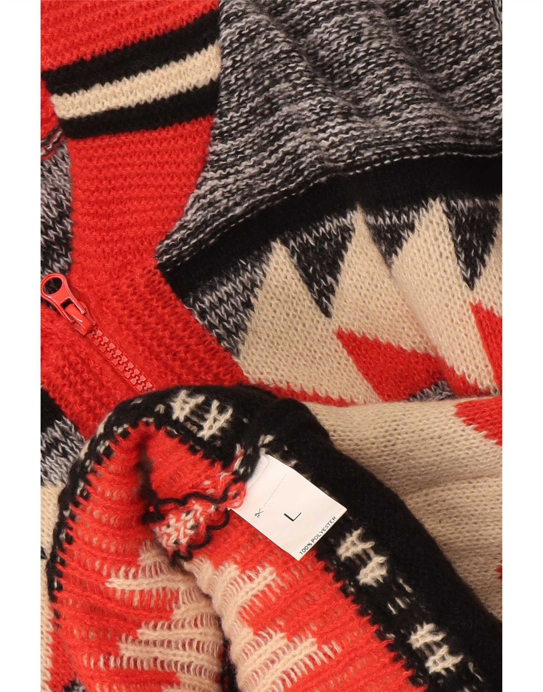 Pulover cardigan pentru bărbați vintage, mare, multicolor, geometric, poliester