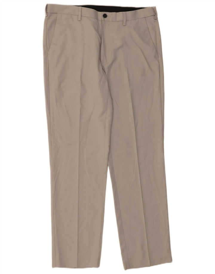 Pantaloni chino pentru bărbați Marks & Spencer, cu ajustare normală, L34 L31, poliester gri