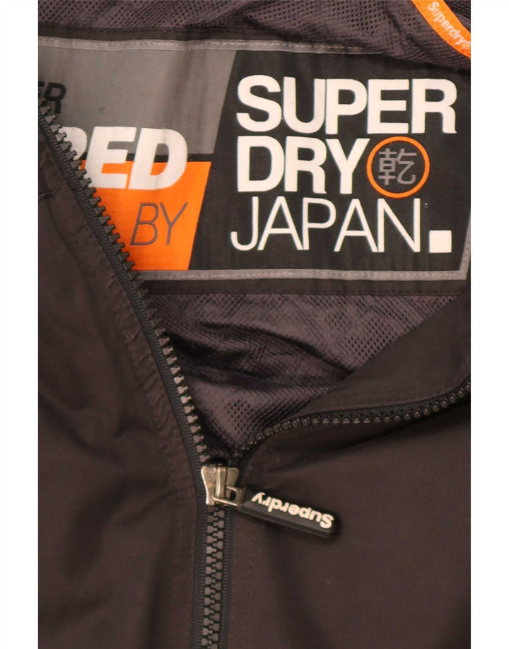 Jachetă de vânt cu glugă Superdry pentru bărbați UK 40 Poliester negru mare