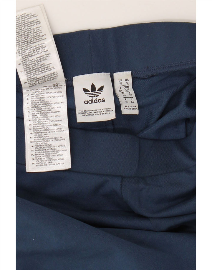 Leggings cu grafic pentru femei Adidas UK 10, poliester, albastru marin mic
