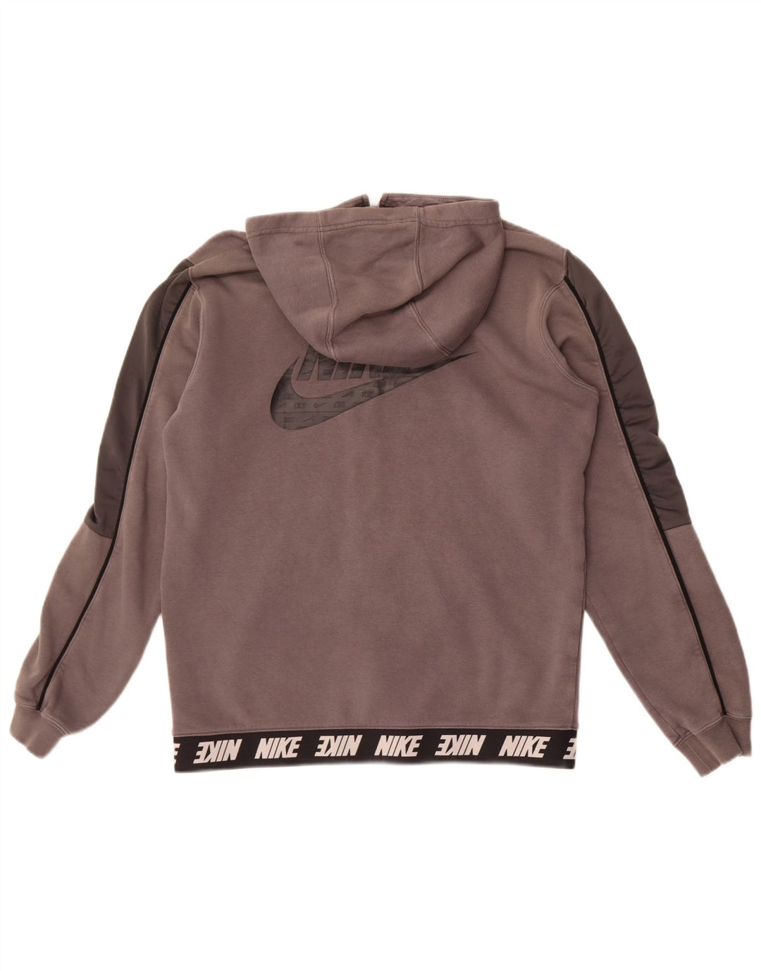 Pulover Nike Graphic Zip pentru bărbați, bumbac color bloc, gri mediu