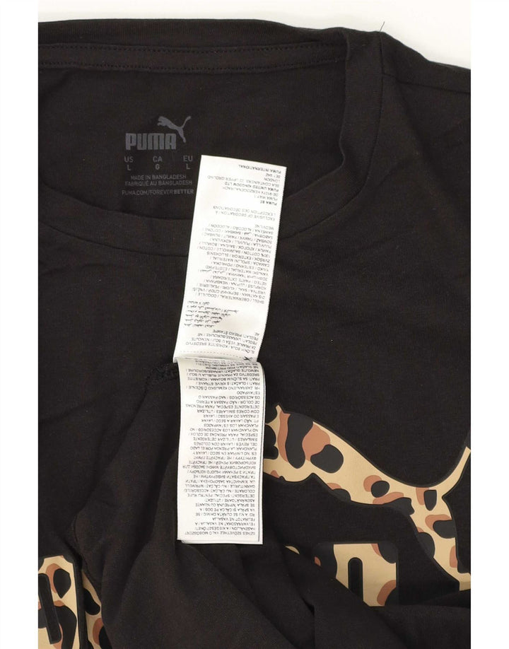 Tricou grafic Puma pentru bărbați Top mare din bumbac negru
