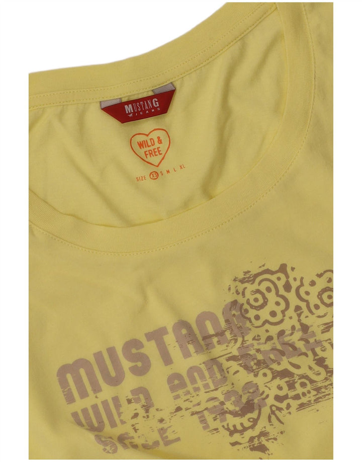 Tricou grafic pentru femei MUSTANG Top UK 6 XS Galben