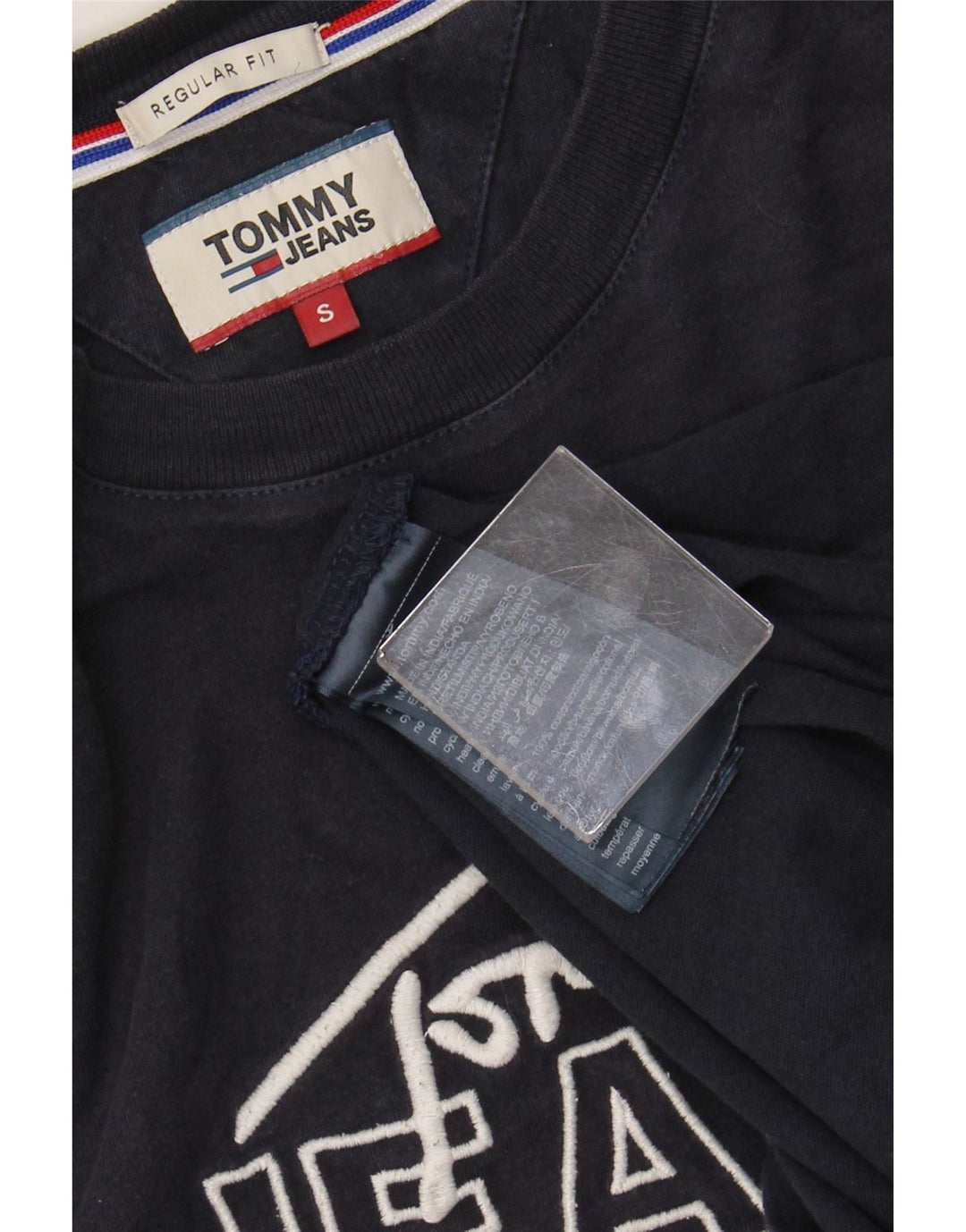 TOMMY HILFIGER Tricou grafic pentru bărbați, cu croiala normală, top mic, albastru bleumarin, bumbac