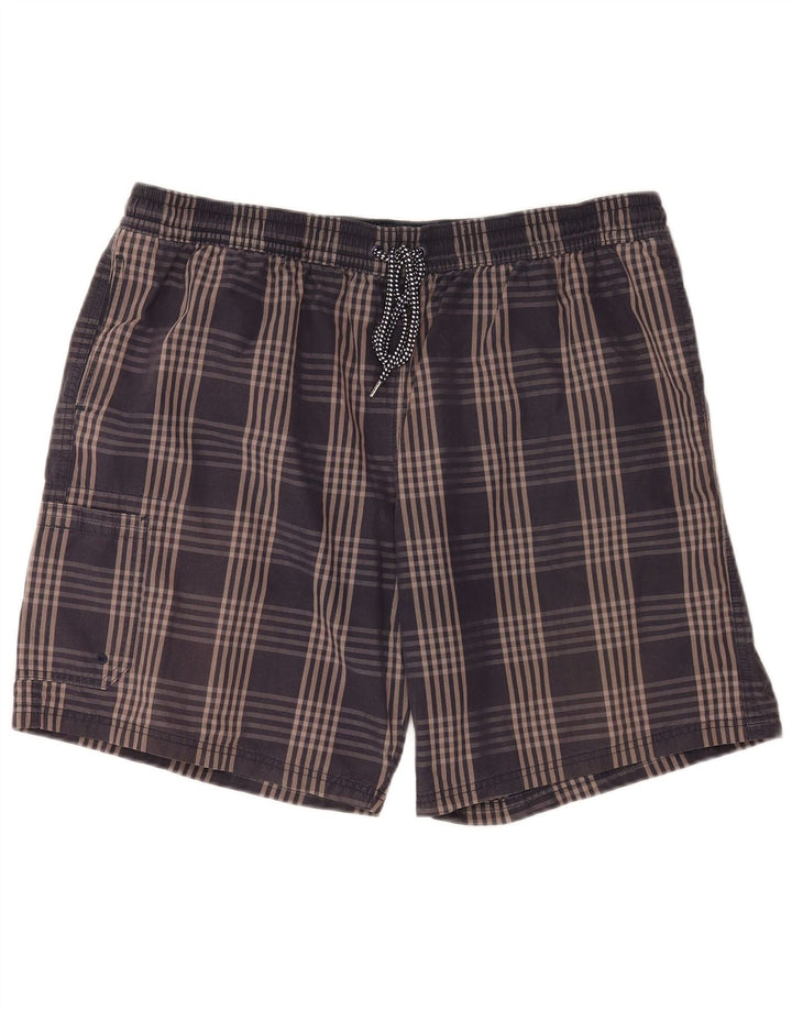 Pantaloni scurți de înot pentru bărbați Marks & Spencer Cargo 2XL, bumbac cu carouri bleumarin