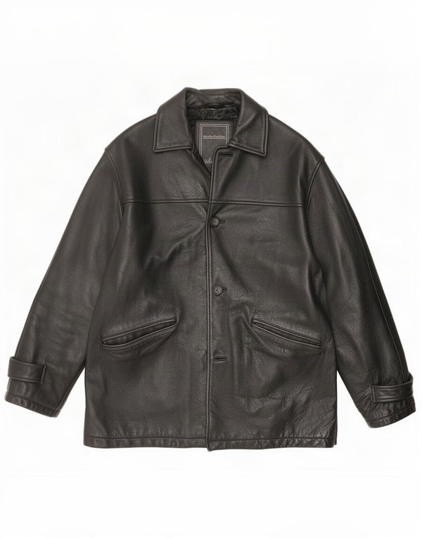 Jachetă din piele pentru bărbați Angelo Litrico XL Black Classic