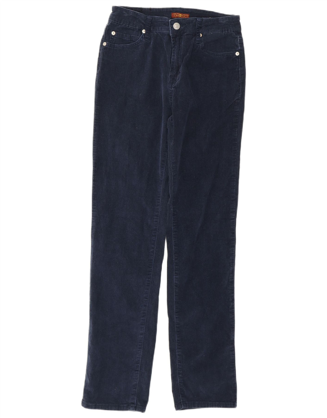 7 FOR ALL MANKIND Pantaloni drepti din velur pentru femei W26 L29 bleumarin