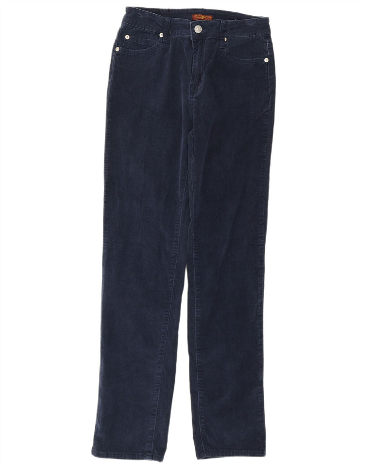 7 FOR ALL MANKIND Pantaloni drepti din velur pentru femei W26 L29 bleumarin
