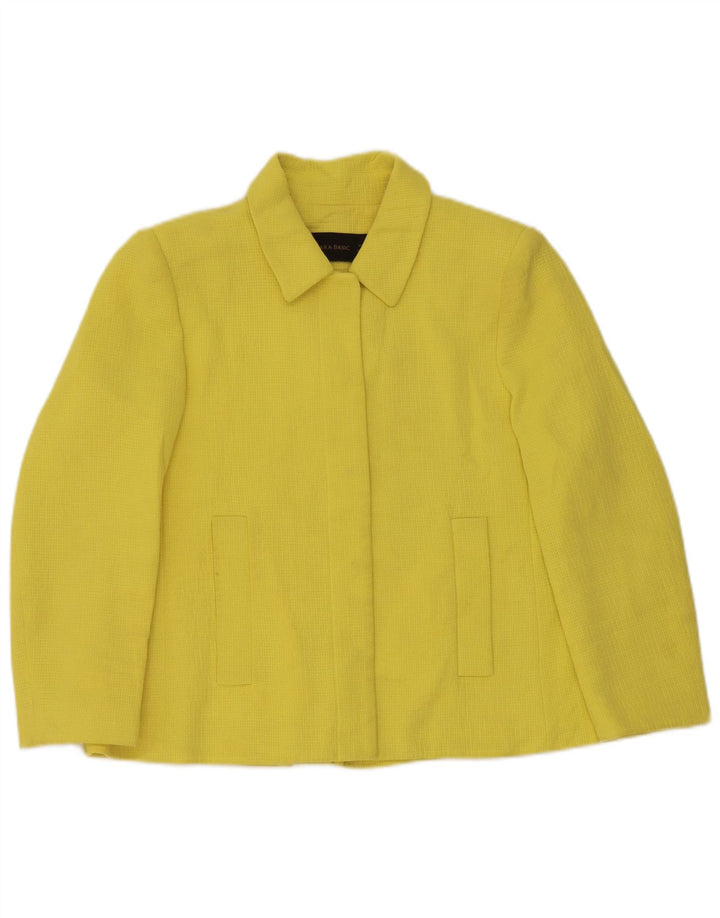 Blazer pentru femei Zara UK 14 Bumbac galben mediu