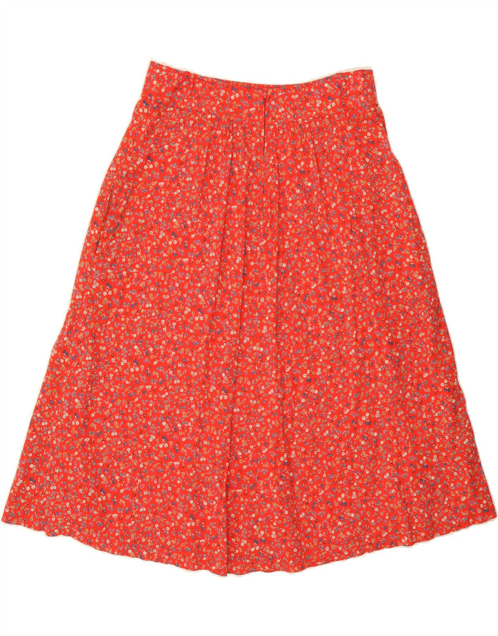 Fusta A-Line pentru femei VINTAGE IT 42 Medium W30 Roșu Floral