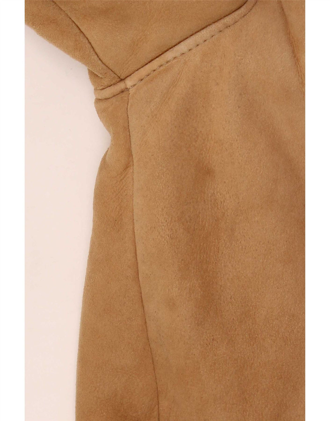 Jachetă din shearling cu glugă vintage pentru femei UK 12 Bej mediu