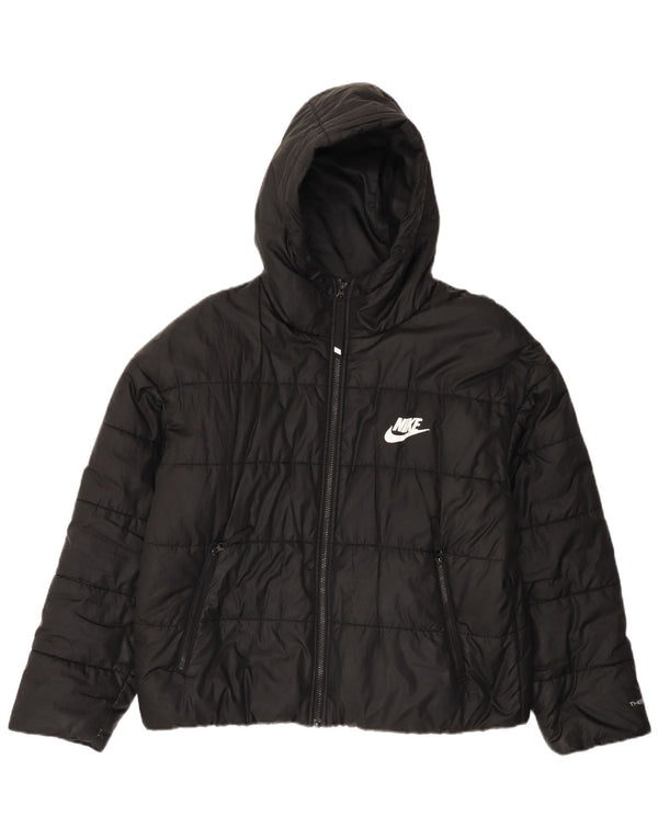 Jachetă supradimensionată cu glugă Nike Therma-Fit pentru femei UK 16, mare, negru