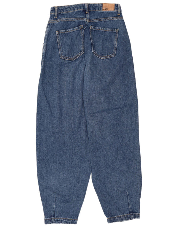 Blugi conici cu talie înaltă pentru femei Zara EU 34 2XS L24 L26 Bumbac albastru