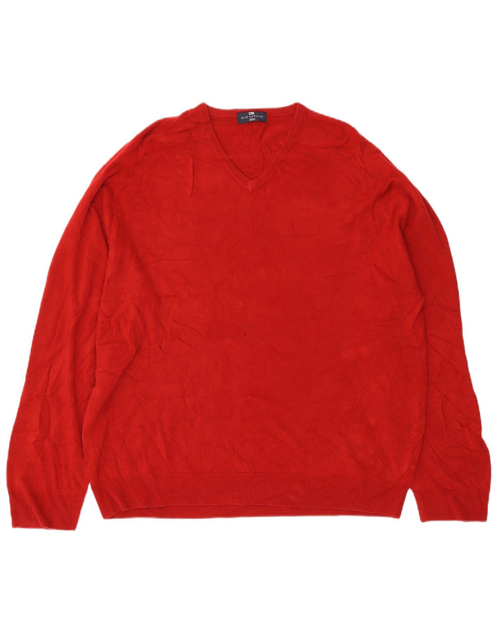 Pulover pentru bărbați Marks & Spencer, cu decolteu în V, 2XL, roșu acrilic