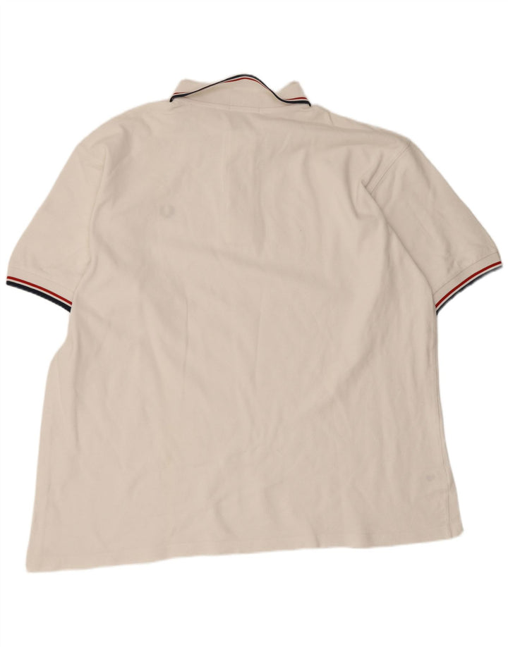 Cămașă polo Fred Perry pentru bărbați, bumbac alb XL