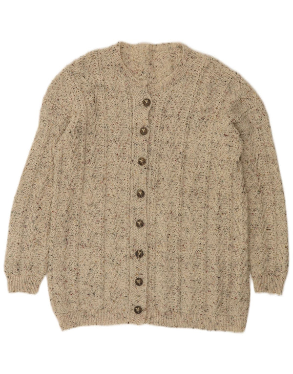 Pulover Cardigan Vintage pentru Damă UK 16 Mare Bej Pete