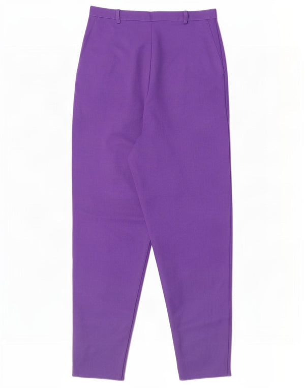 Pantaloni casual de damă vintage cu talie înaltă UK 14 Medium W30 L30 Violet