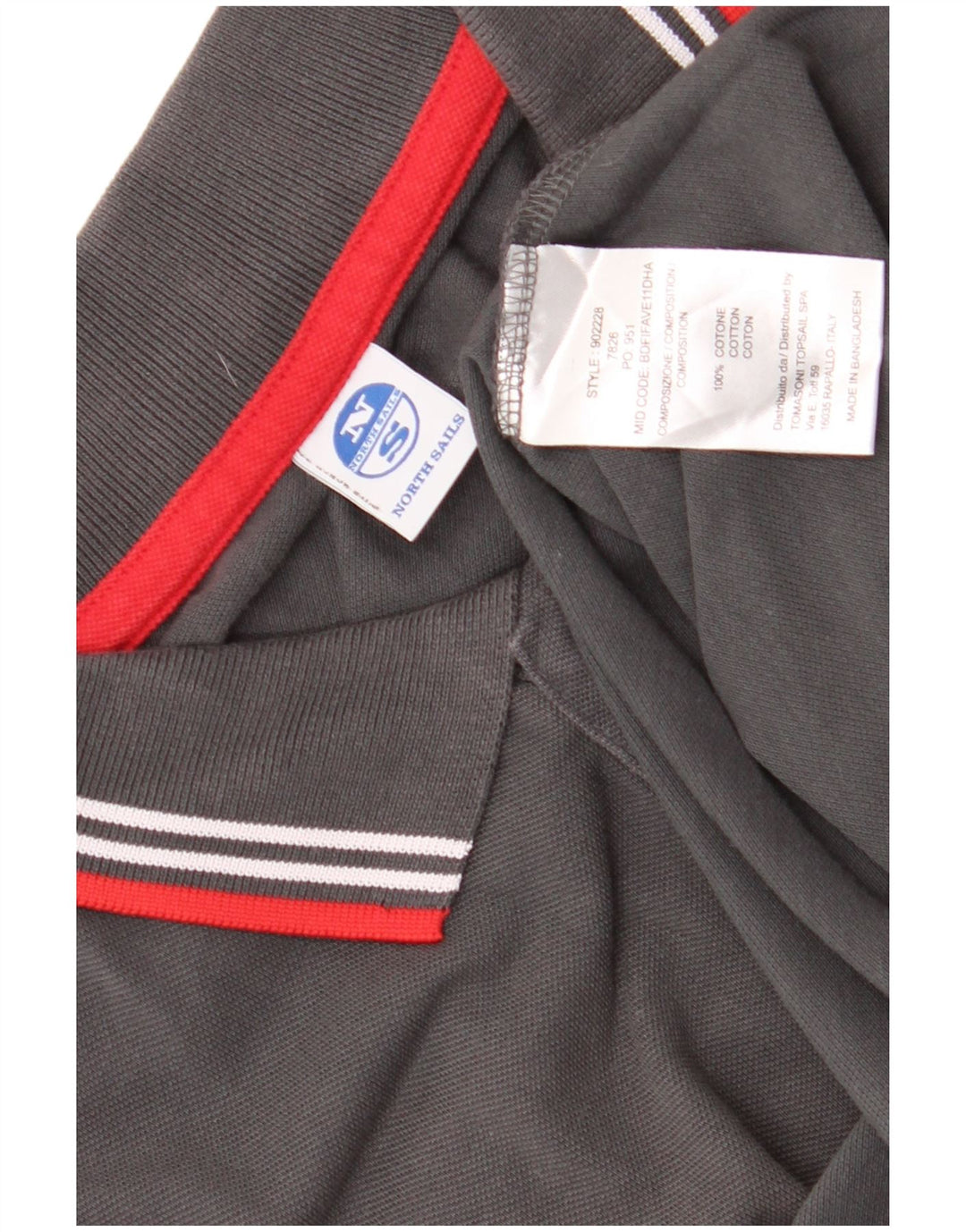 Tricou polo pentru bărbați North Sails, bumbac gri mare