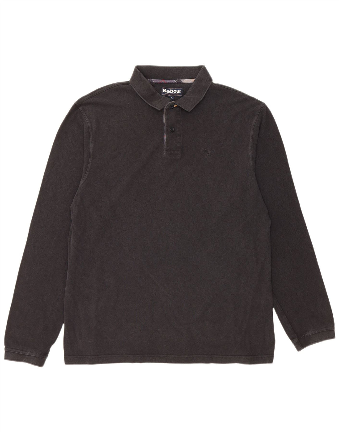 BARBOUR Tricou polo cu mânecă lungă XL bumbac negru