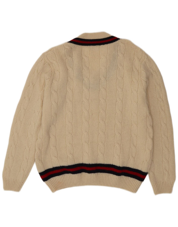 Pulover cu decolteu în V pentru femei Brandy Melville UK 18 XL cu dungi alb