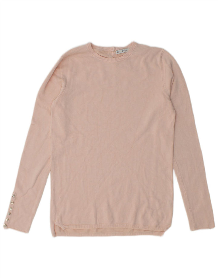 Pulover pentru damă Zara, cu gât turnut, roz mediu, UK 12