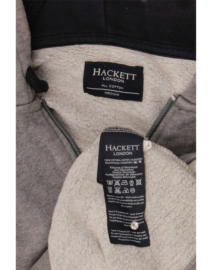 Pulover Hackett pentru bărbați, cu fermoar, bumbac, gri mediu