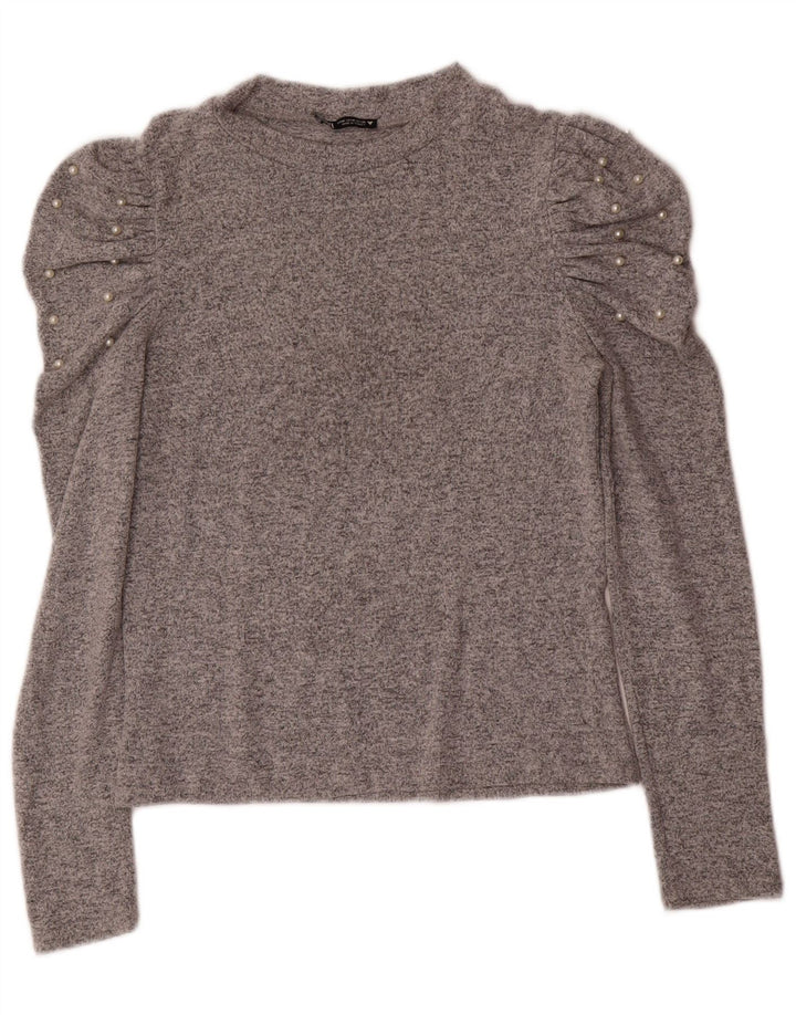 Pulover pentru damă Zara, cu gâtul turn, UK 12, gri mediu