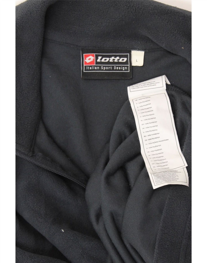 Pulover pentru bărbați LOTTO, cu fermoar și gât, din lână, mare, poliester bleumarin