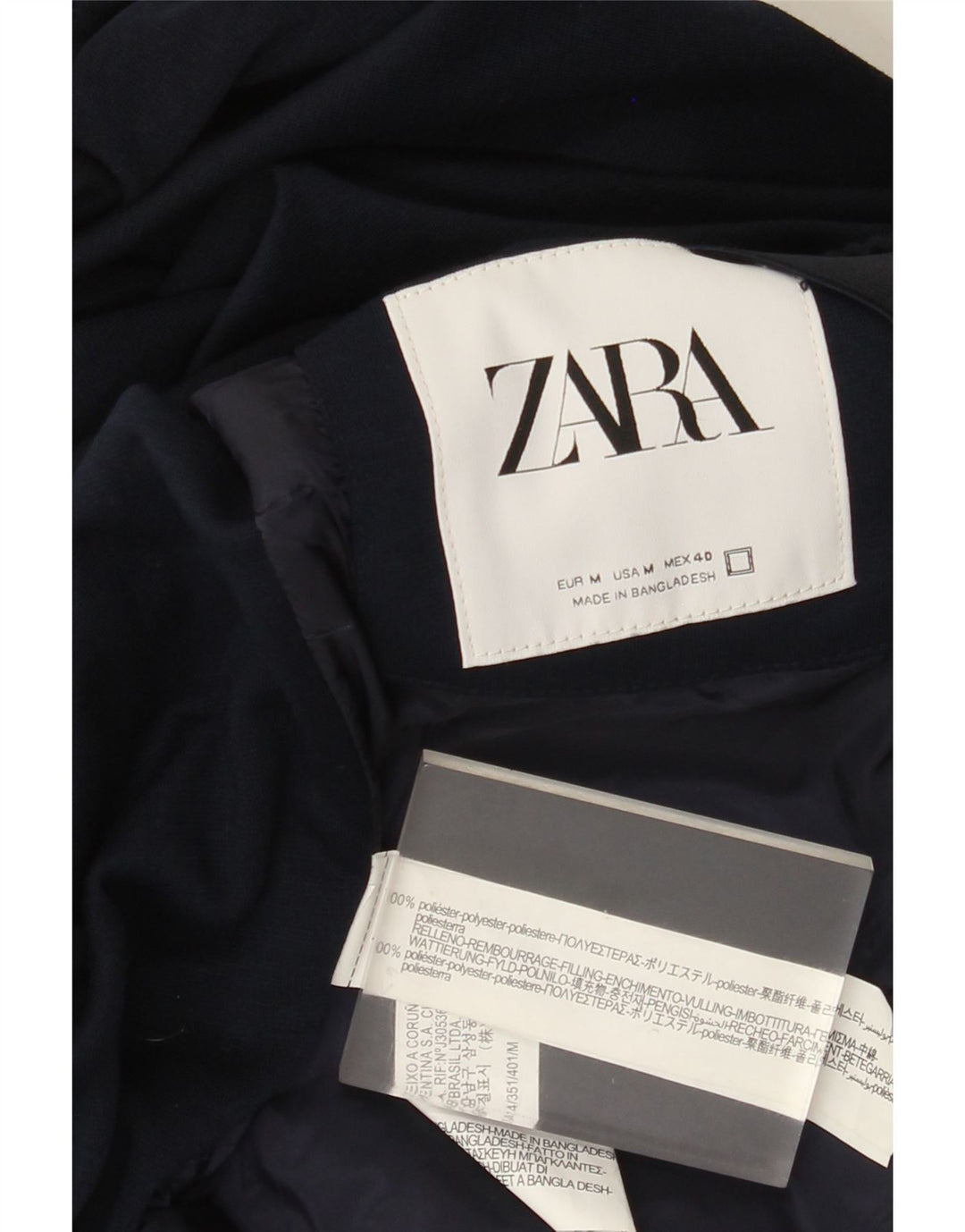 Jachetă Bomber pentru bărbați Zara UK 38 Mediu Bleumarin Poliester color bloc