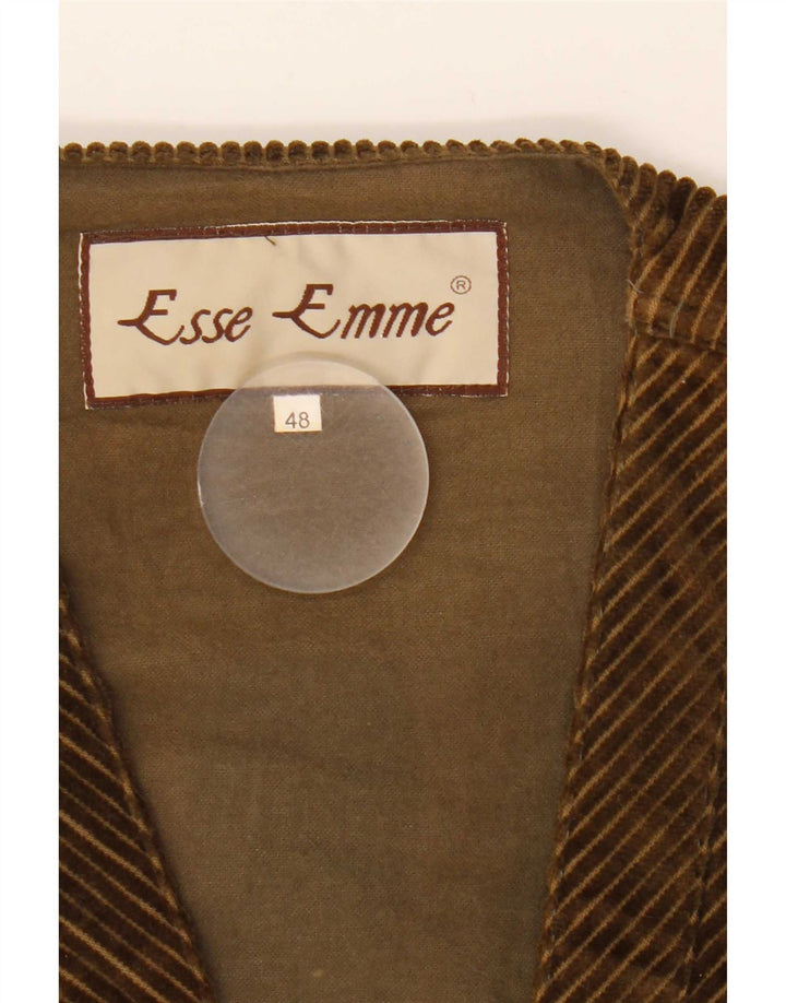 ESSE EMME Gilet pentru bărbați din velur IT 48 Medium Khaki Bumbac