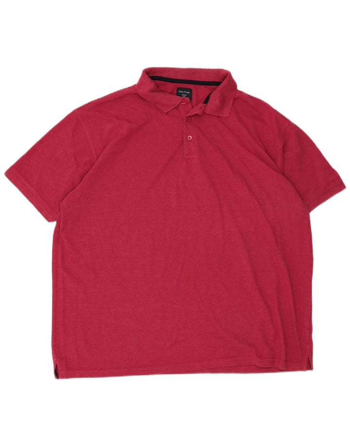 Cămașă polo Pringle pentru bărbați, bumbac roz 2XL