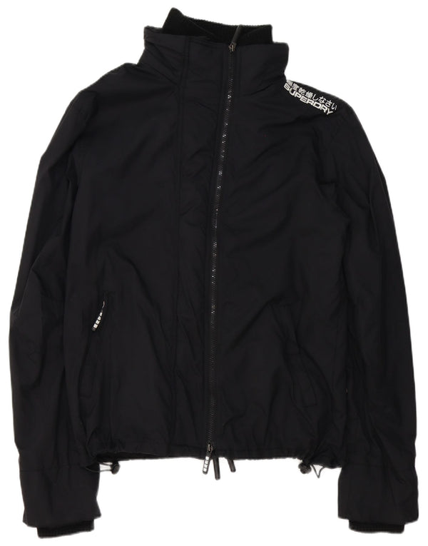 Jachetă de ploaie grafică Superdry pentru bărbați UK 42 XL, nailon negru