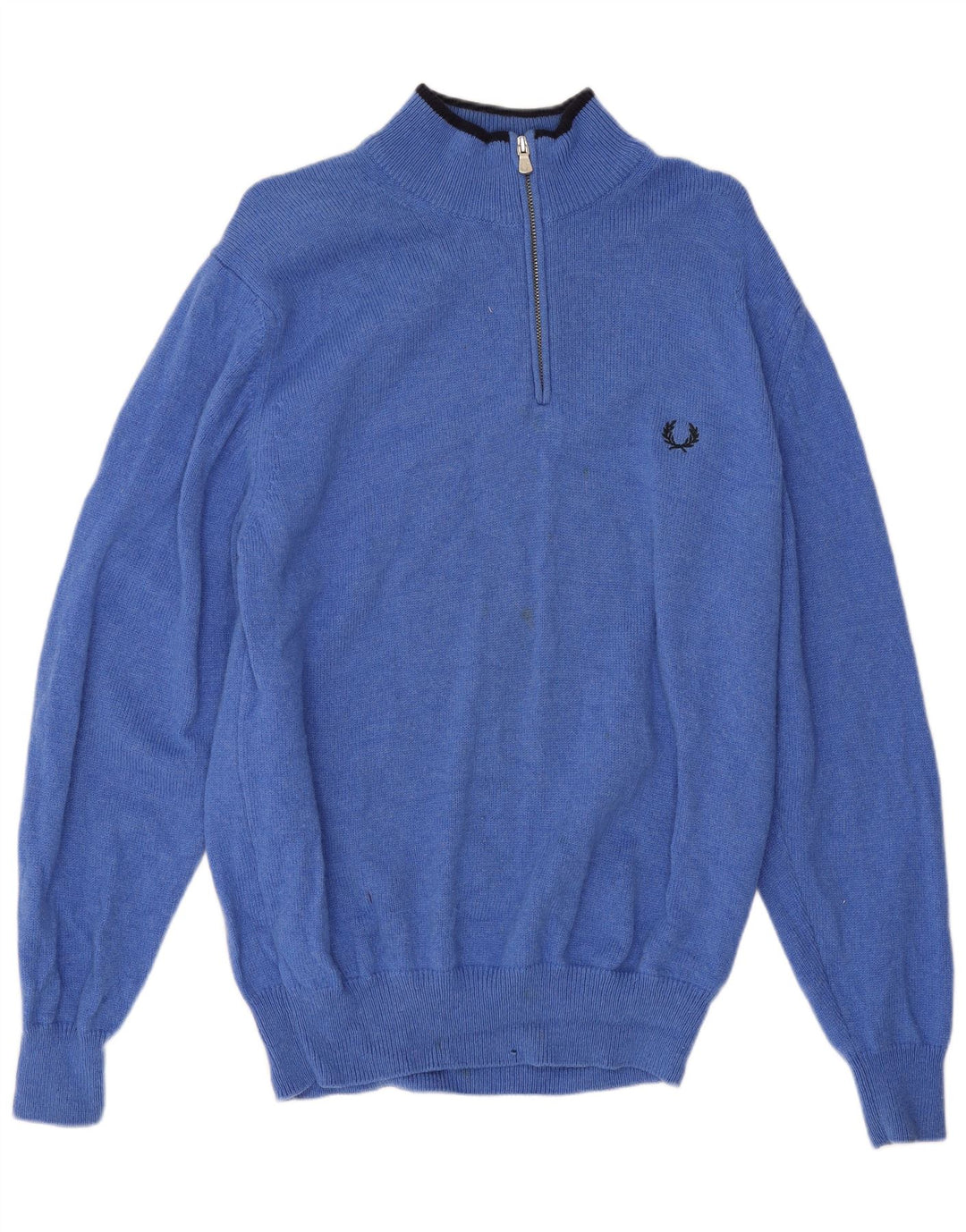 Pulover pentru bărbați Fred Perry, cu fermoar, lână albastră