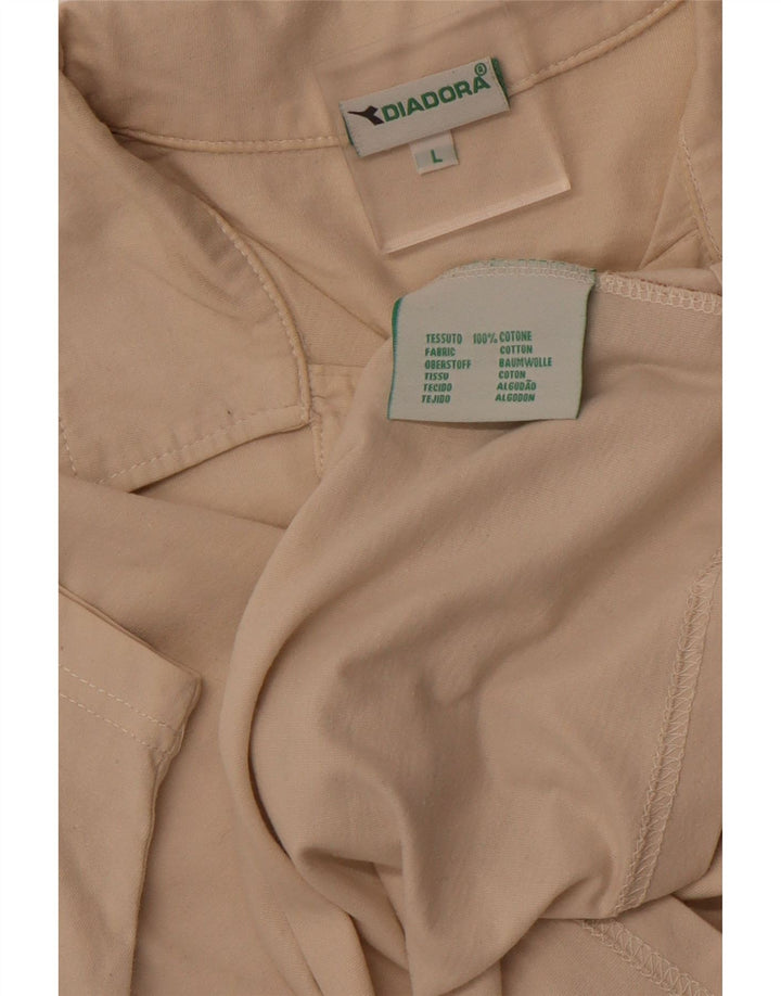 Tricou polo pentru bărbați DIADORA, mare, bej, color block, bumbac