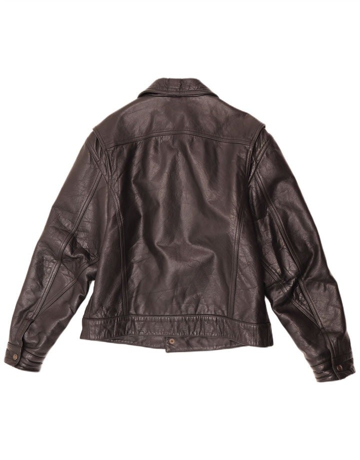 Jachetă de piele vintage pentru bărbați UK 40 Large Black