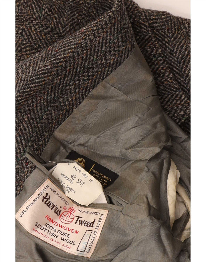 Jachetă pentru bărbați Harris Tweed Blazer scurtă UK 42 Medium Gris Herringbone