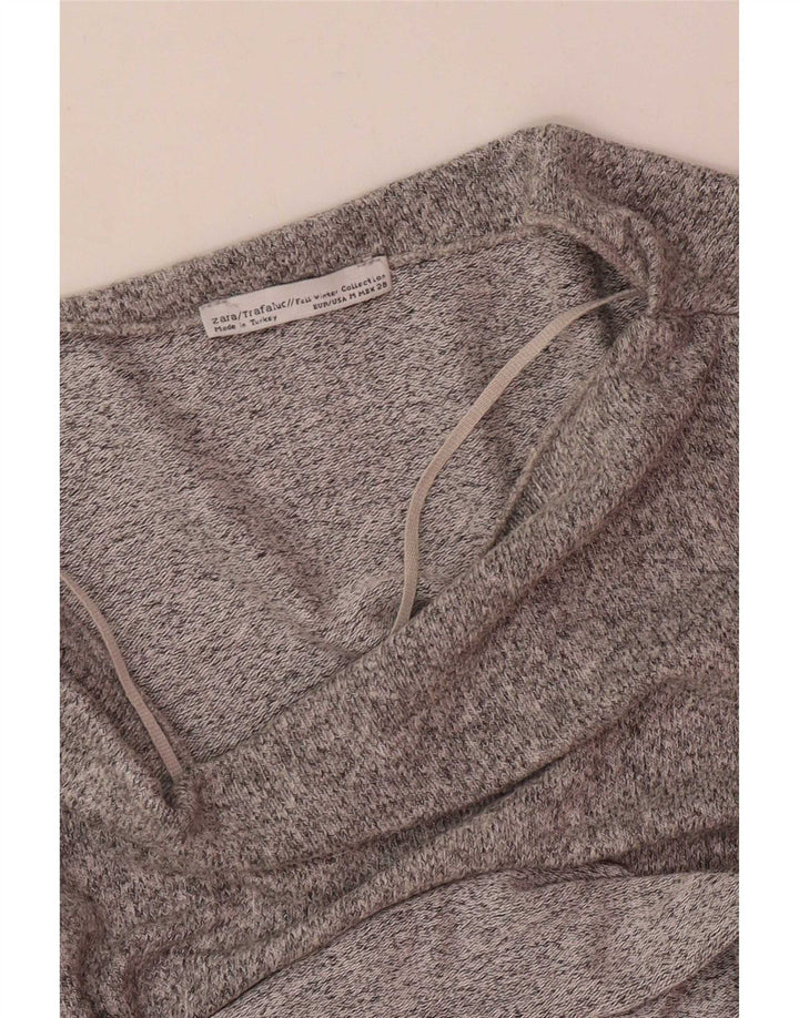 Top supradimensionat pentru femei Zara cu mânecă lungă UK 14 Medium Gri Pete