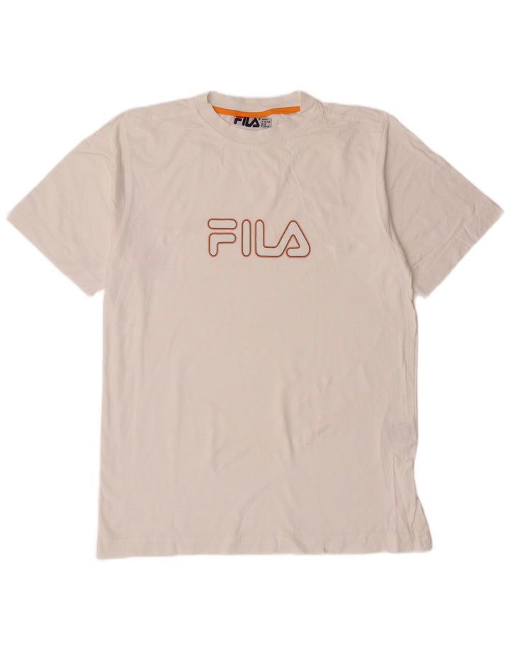 FILA Mens Graphic T-Shirt Top Small White Cotton