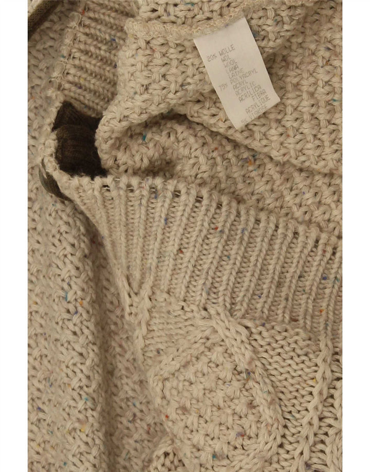 Cardigan Vintage pentru bărbați, lână mare, bej