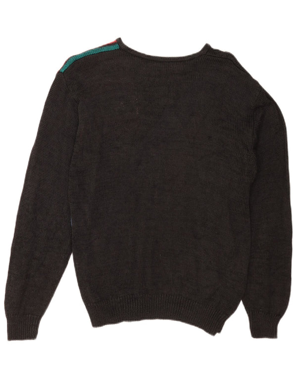Malina Wong Pulover pentru damă cu gât crew pulover EU 38 Medium Negru Retro