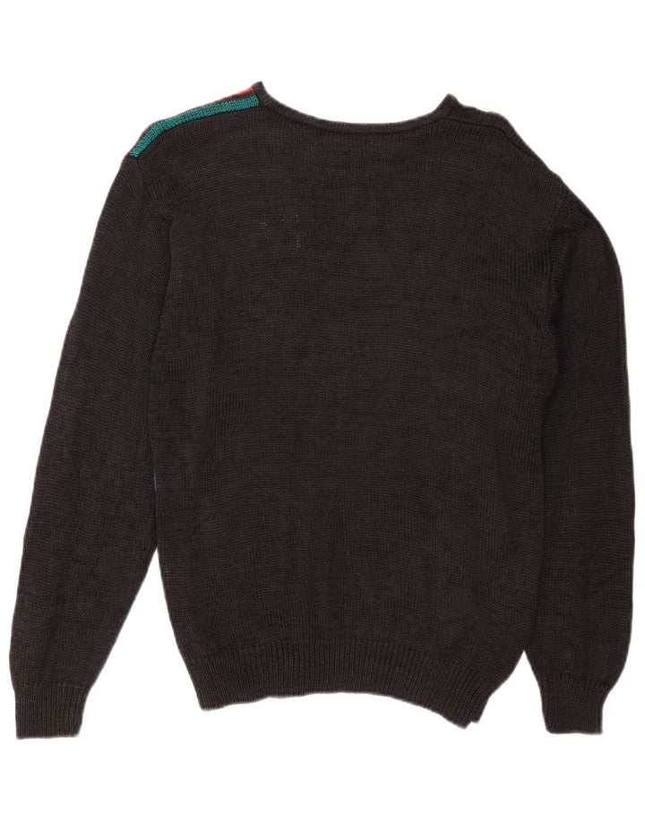 Malina Wong Pulover pentru damă cu gât crew pulover EU 38 Medium Negru Retro