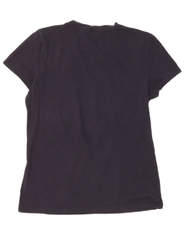 Tommy Hilfiger Womens T-Shirt Top UK 10 Small Navy Blue Cotton