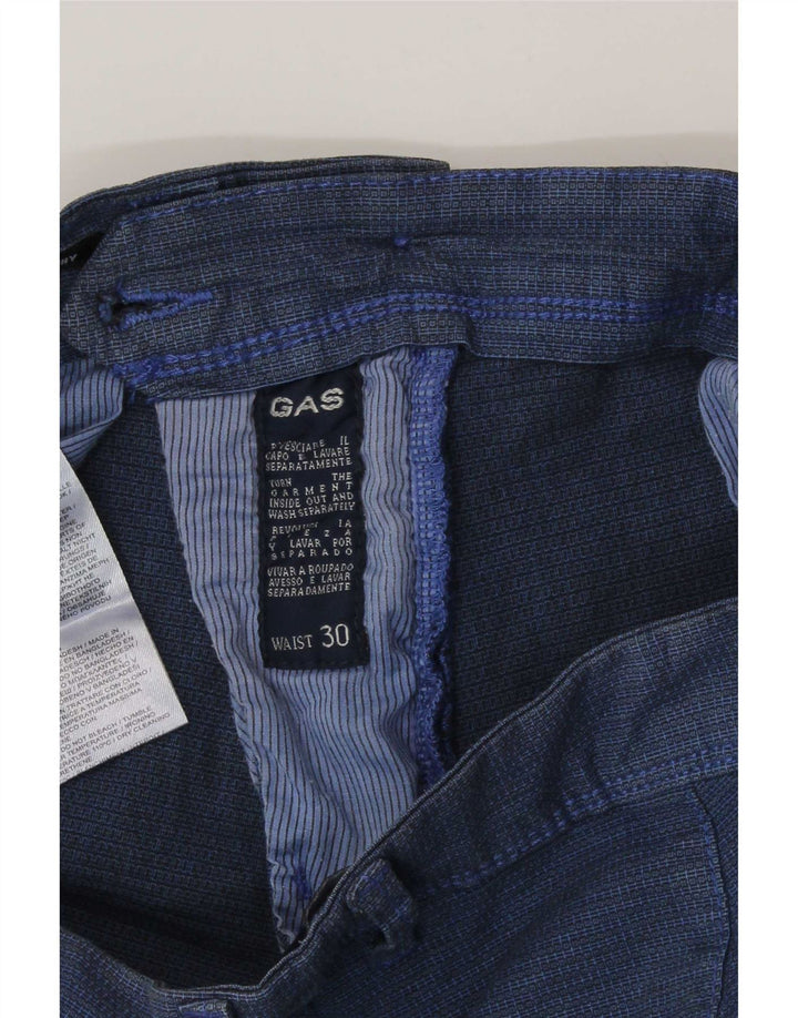 Pantaloni scurți chino pentru bărbați Gas W30, bumbac, albastru bleumarin mediu