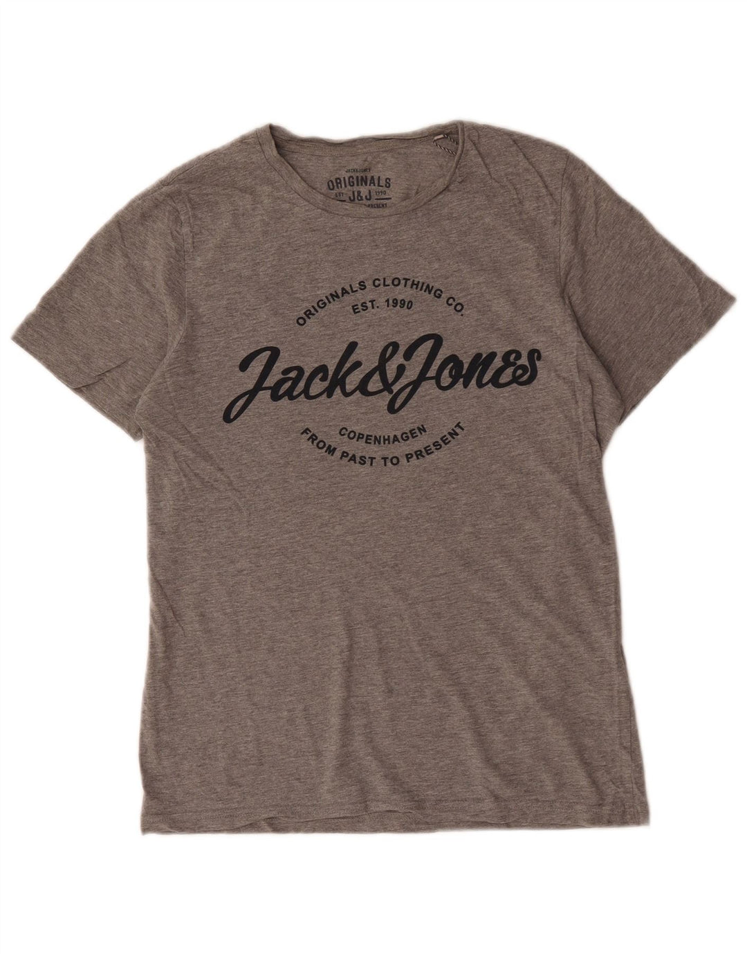 Tricou grafic Jack & Jones pentru bărbați Top din bumbac gri mediu