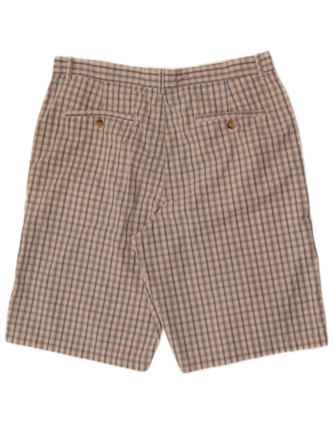 Pantaloni scurți chino pentru bărbați Marks & Spencer W34, bumbac cu carouri mari, bej