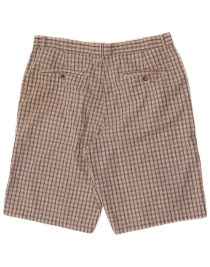 Pantaloni scurți chino pentru bărbați Marks & Spencer W34, bumbac cu carouri mari, bej