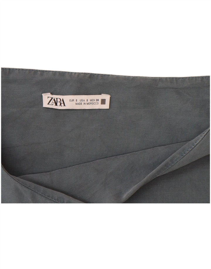 Bluză supradimensionată pentru femei Zara UK 10, bumbac color bloc, gri mic