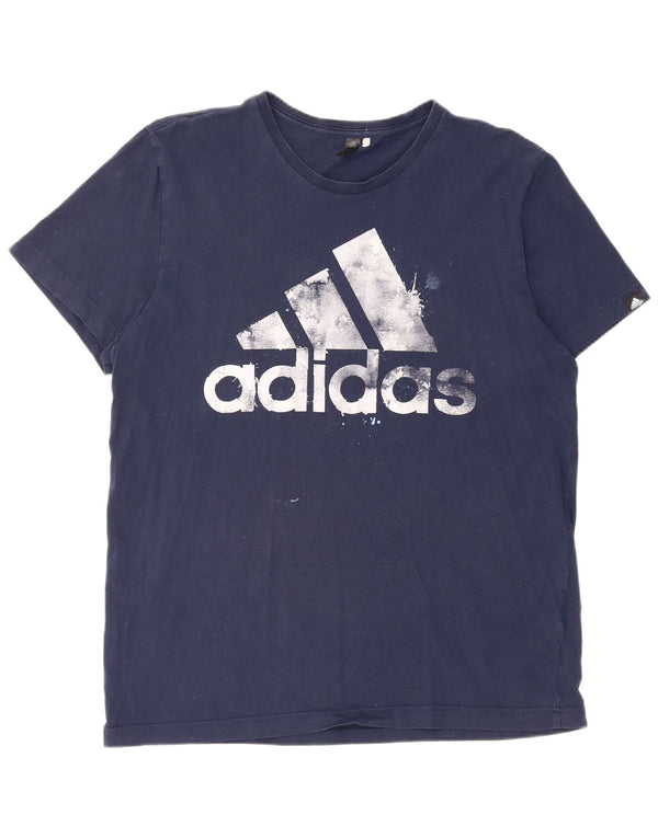Tricou grafic pentru bărbați Adidas Top mare din bumbac bleumarin