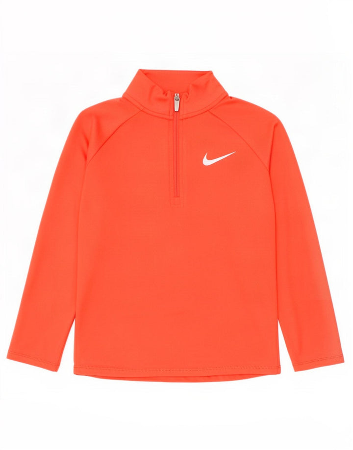 Trening pentru fete Dri Fit Zip Neck Pullover Top 6-7 ani mare portocaliu