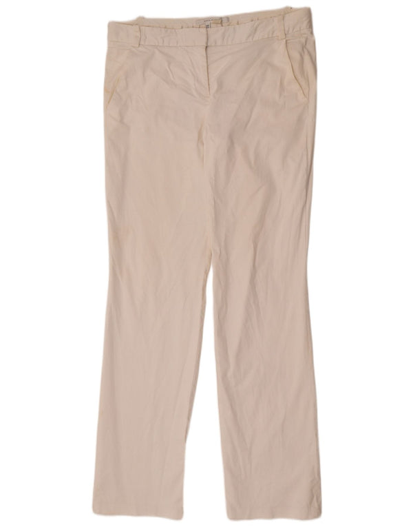 Pantaloni chino Bootcut pentru femei Zara EU 44 XL L34 L35 Bumbac alb